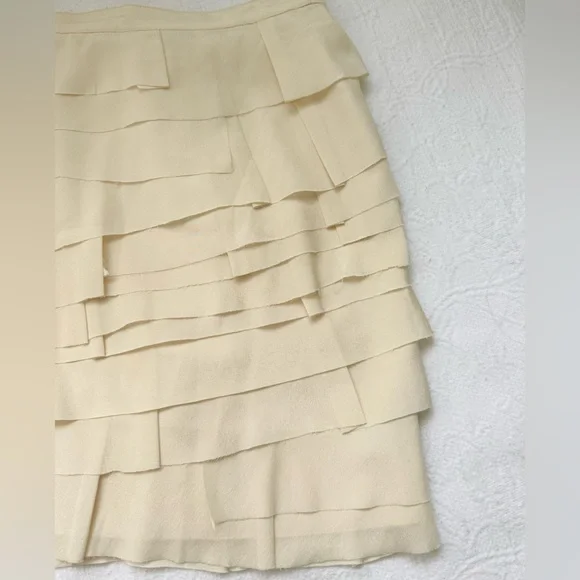 Forever 21 Cream Ruffle Mini Skirt Size L  Y2K Wester Chic Cottagecore Coquette - Picture 7 of 16